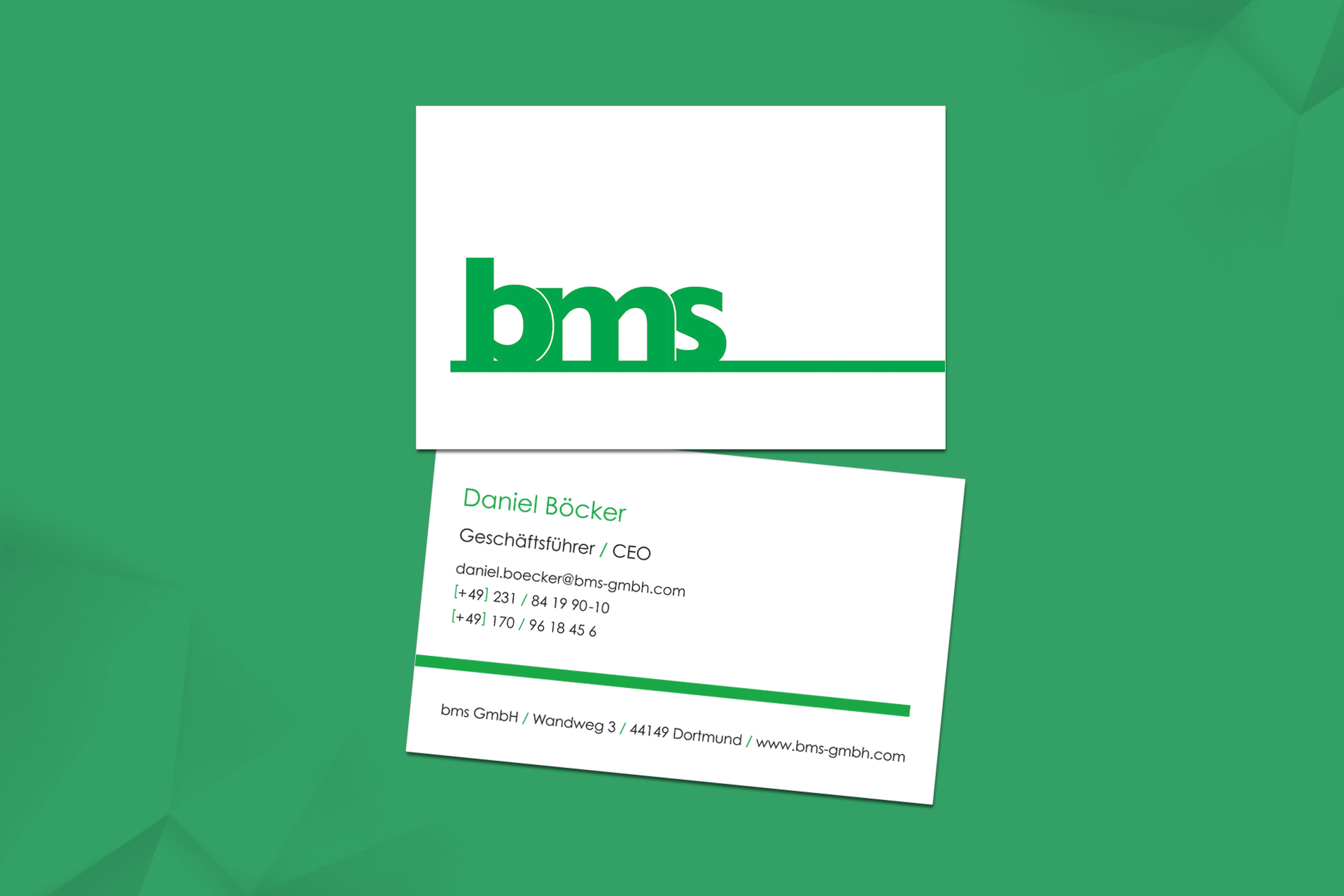 Visitenkarten für die bms GmbH